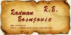 Radman Bošnjović vizit kartica